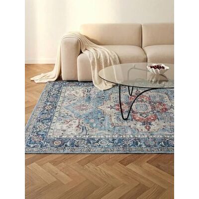 RugVista Georgia Oriental Tappeto, 160 x 230 cm, Blu/Multi Orientali, Rettangolare, Pelo corto, Lavabile in lavatrice, Oeko-Tex 100, Soggiorno, Camera da letto RugVista Georgia Oriental Tappeto, 160 x 230 cm, Blu/Multi Orientali, Rettangolare, Pelo corto, Lavabile in lavatrice, Oeko-Tex 100, Soggiorno, Camera da letto