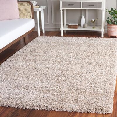 SAFAVIEH Tappeto Shag per Soggiorno, Sala da pranzo, Camera da letto California Shag Collection, A Pelo Lungo, Beige, 91 X 152 cm SAFAVIEH Tappeto Shag per Soggiorno, Sala da pranzo, Camera da letto California Shag Collection, A Pelo Lungo, Beige, 91 X 152 cm
