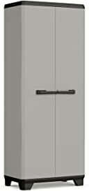 Keter CURVER  Armadio Alto Planet-Plastica Riciclata, Grigio/Nero, Armadietti, 680x390x1730 mm, Polipropilene, Haute Pianeta, gabinetti, 680 x 390 x 1730 mm, Multicolor