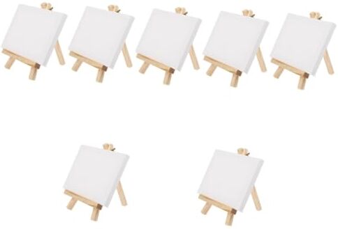 VILLCASE 7 Set Cavalletto Allungato Un Treppiede Per La Pittura a Cornice Porta Telefono Da Tavolo Scaffale Da Tavolo Per Pittura Esposizione in Legno Piega Impostare Alunno Bianca Stoffa