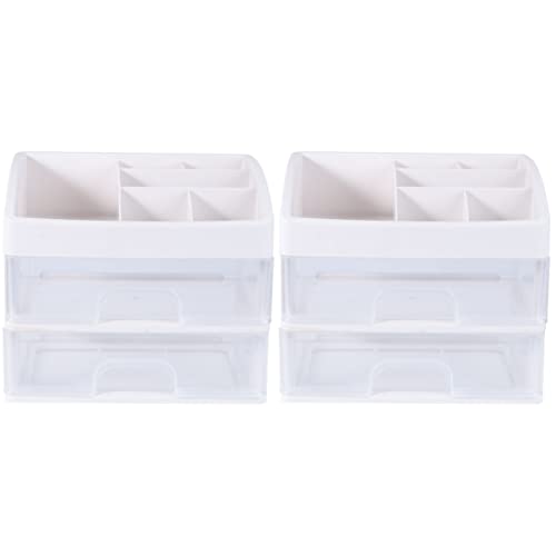 Cabilock 2 Pz Organizer Per Trucchi Per Organizer Per Cassetti Controsoffitto Dell'organizzatore Cosmetico Trucco Organizzatore Del Bagno Mobiletto Del Bagno Bianca Plastica Cassetto