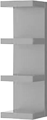 Homemania Mensola Comb Decorazione da Parete da Salotto, Camera, Ufficio, Grigio, MDF, 25,5 x 93 x 23,7