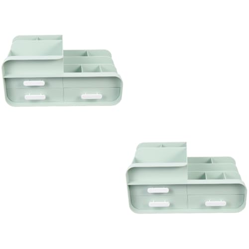 FRCOLOR 2 Pz Scatola portaoggetti divisori del comò contenitori di stoccaggio in plastica cassetto della scrivania cassetti in plastica contenitore di cancelleria caso d'ufficio domestico
