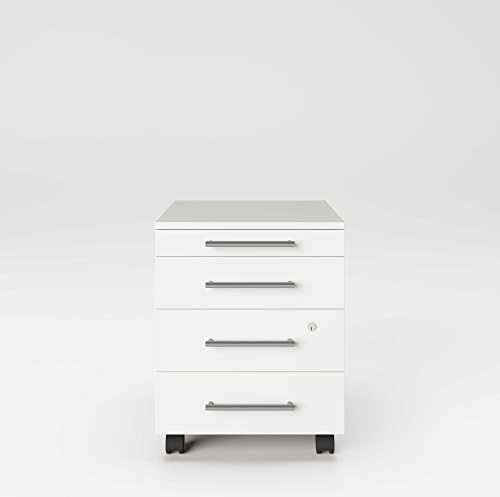 Phoenix Group Neo Cassettiera a rotelle in legno, 43 x 56 x 50 cm, colore: Bianco