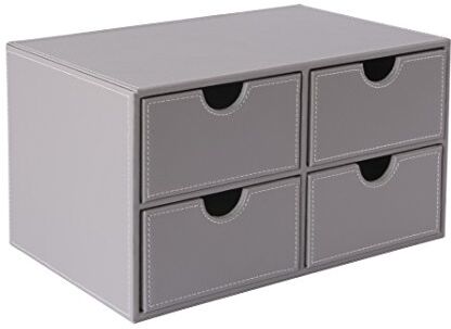 Osco Faux Leather 4 Drawer Chest Grey