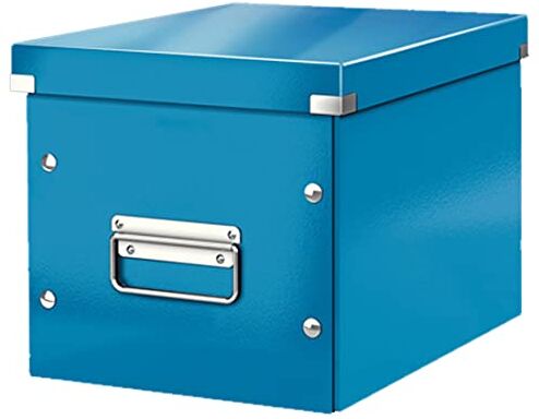 Leitz Click & Store WOW Scatola Archivio Cubo Medio, per Mantenere la Casa e l'Ufficio in Ordine, Azzurro,