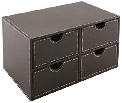 Osco Faux Leather 4 Drawer Chest Brown,