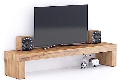 Mobili Fiver , Porta Tv Evolution 180x40, Rovere Rustico, 180 cmx40 cmx35 cm, Mobile Tv moderno per tv fino a 77'', Made in Italy