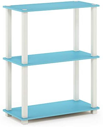 Furinno Scaffale Multifunzione 3 ripiani Light Blue/White Tubo rettangolare