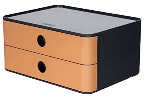 HAN SMART-BOX ALLISON, cassettiera impilabile con 2 cassetti, colore: caramel brown