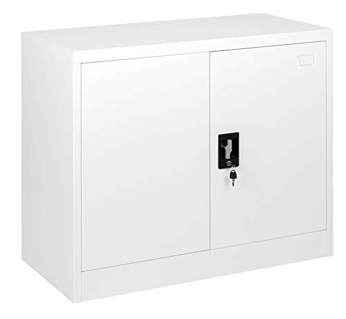 MMT Furniture Designs Ltd FC-A9W Bianco Armadio di stoccaggio dell'ufficio d'Acciaio, Lega, 900mm Tall