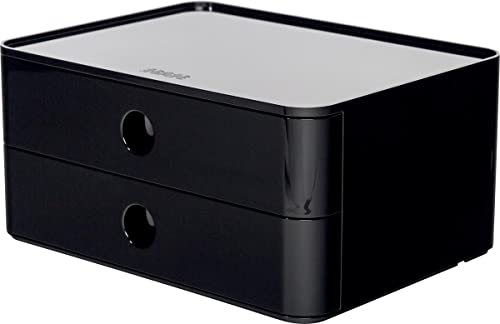 HAN SMART-BOX ALLISON, cassettiera impilabile con 2 cassetti, colore: jet black