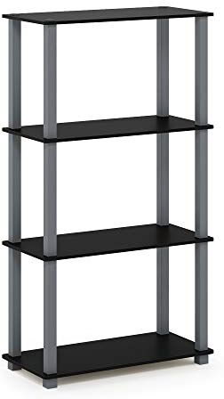 Furinno Turn-N-Tube Libreria, Nero (Black/Grey), 109.86 x 29.46 x 59.94 cm