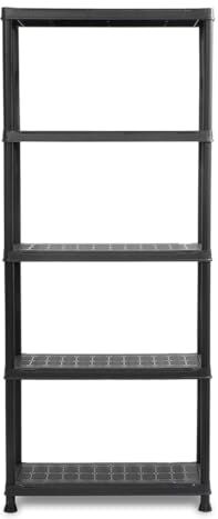 Keter Unisex Adulto Scaffale con Ripiani Pieni, Nero, 75 x 32 x 176 cm