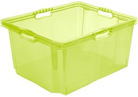 keeeper Box Contenitore con Manici integrati, Taglia: XXL, 52 x 43 x 26 cm, 44 L, Franz, Verde Trasparente