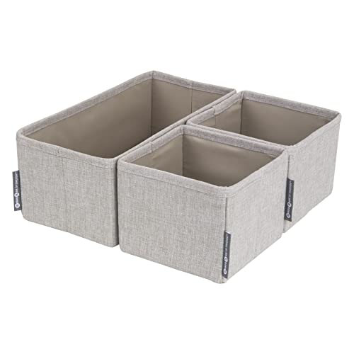 Bigso Box of Sweden Scatole cassetti in set da 3 unità – Organizer cassetti biancheria, due piccoli e uno grande – Portaoggetti in tessuto per conservazione di vestiti e accessori – grigio