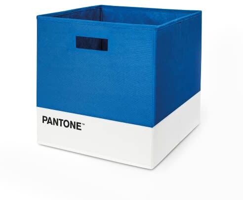 SWEET HOME Pantone™ Scatola Porta Oggetti Multiuso, Ideale come Cubo Contenitore Giochi Bambini e Organizer Armadio Salvaspazio Cesto Portaoggetti Pieghevole anche per Librerie, 32,5x32,5x32,5 cm Blu