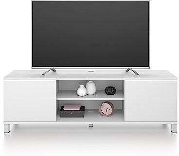 Mobili Fiver , Mobile Porta Tv Rachele, Bianco Frassino, 150 cmx42 cmx48 cm, Mobile Tv moderno per tv fino a 65'', Made in Italy