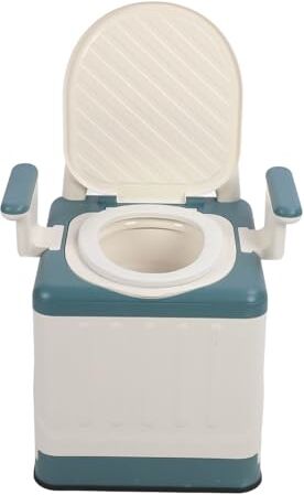 ZJchao Sedia da Toilette Portatile da Comodino con Braccioli, Comodo Cuscino, Bracciolo Rimovibile con Carico Elevato per attività All'aperto in Camera da Letto