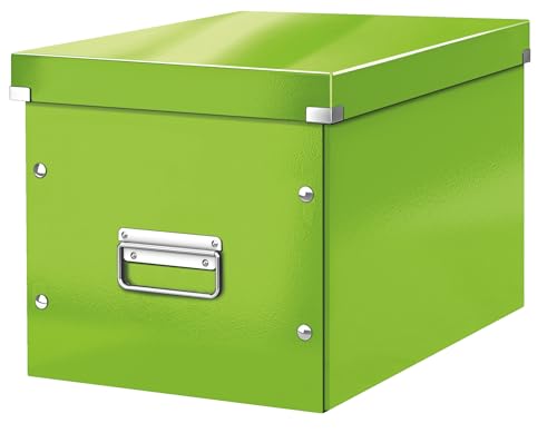 Leitz Click & Store WOW Scatola Archivio Cubo Grande, per Mantenere la Casa e l'Ufficio in Ordine, Verde,