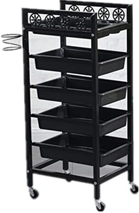 JFISQ Carrello Parrucchiere 4/5 Strati Legno Carrello Barbiere Strumenti Professionali Rotolamento Bellezza Vassoio Portaoggetti Armadio Parrucchiere Attrezzatura Colorare, Più Stili,A,5 Tiers