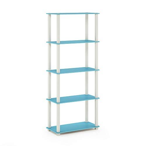 Furinno Libreria a 5 ripiani Light Blue/White Tubo rettangolare