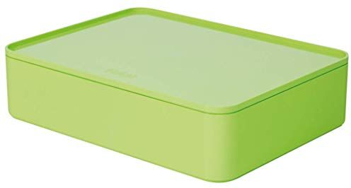 HAN SMART-ORGANIZER ALLISON, pratico portautensili impilabile con vassoio interno e coperchio, colore: lime green