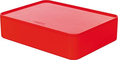 HAN SMART-ORGANIZER ALLISON, pratico portautensili impilabile con vassoio interno e coperchio, colore: cherry red