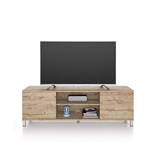 Mobili Fiver , Mobile Porta Tv Rachele, color Quercia, 150 cmx42 cmx48 cm, Mobile Tv moderno per tv fino a 65'', Made in Italy