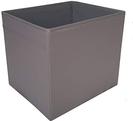 Ikea Dröna Contenitore portaoggetti per scaffale, 33 x 38 x 33 cm (Larghezza x profondità x Altezza), Grigio, Adatto per Kallax, Expedit, Besta, ECC, Poliestere, Cartone, Nero