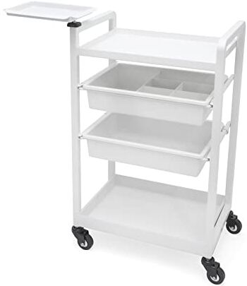 Elitzia Salone di bellezza carrello rotante storage Organizer carrelli bianchi con 4 cassetti  ETST19