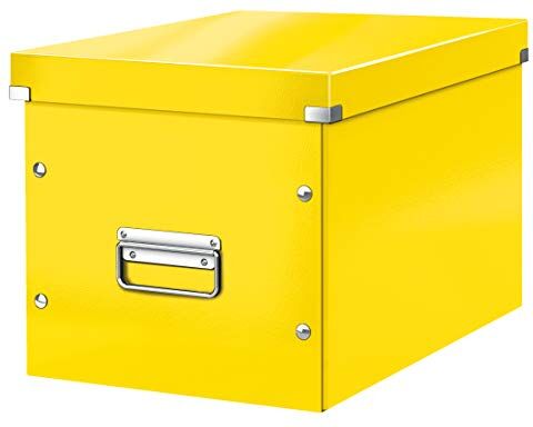 Leitz Click & Store WOW Scatola Archivio Cubo Grande, per Mantenere la Casa e l'Ufficio in Ordine, Giallo,