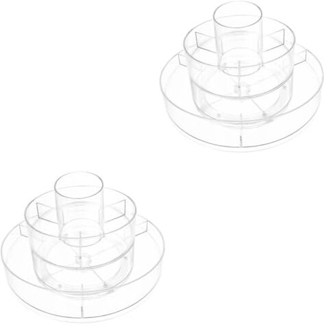 FRCOLOR 2 Pz scaffale di stoccaggio rotante portaoggetti per cosmetici organizzatore di archiviazione scaffale espositivo contenitori supporto per la finitura del trucco Lay