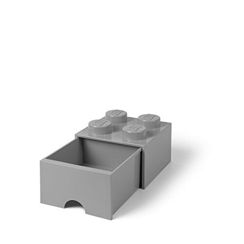Room Copenhagen Cassettiera Mattoncino Lego 4 Bottoni, 1 Cassetto, Cassa Portaoggetti Impilabile, 4.7 L