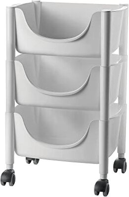 Guzzini Kitchen Active Design Hold&Roll Carrello, Plastica/PA/Steel, Grigio Opaco, 44,5 x 30,5 x h69 cm