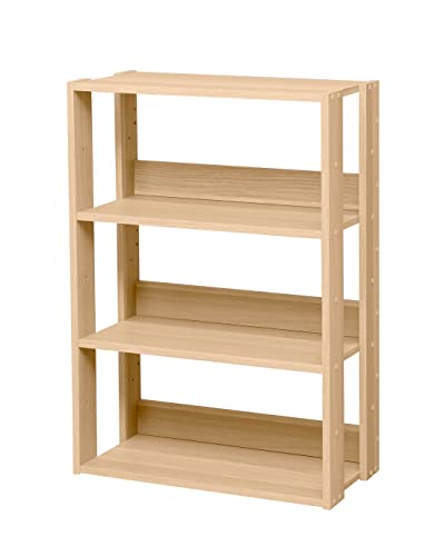 Iris Ohyama , Mobile contenitore/Ripiano portaoggetti/Modulo laterale/Piccolo contenitore, Modulare,Design, Ufficio, Casa Open Wood Rack OWR-600 Marrone chiaro