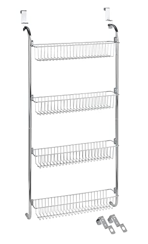 Wenko Scaffale per Porta, Metallo Cromato, 14 x 109 x 50 cm, Argento Lucido/Grigio Chiaro