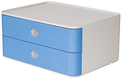 HAN SMART-BOX ALLISON, cassettiera impilabile con 2 cassetti, colore: sky blue