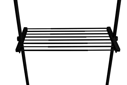 Wenko Ripiano per scaffale Herkules, accessorio estraibile per sistema telescopico Herkules, in acciaio stabile, supporti in plastica inclusi, (L x A x P): 73-120 x 4 x 42,5 cm, nero