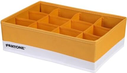 SWEET HOME PANTONE™ Organizer Armadio e Cassetti Salvaspazio 1 Pezzo 12 Scomparti Biancheria Accessori, Organizer Cassetti Bagno Camera Portaoggetti, Organizzatore Armadio Cassetti Pieghevole 32x22x10 cm, Ocra