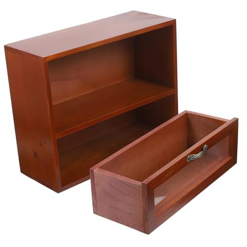 POPETPOP scatola di legno a strati mini cassettiera mobile scrivania con cassetti organizer per articoli scrivania credenza rustica cosa Portaoggetti gestore tovaglia Organizzatore