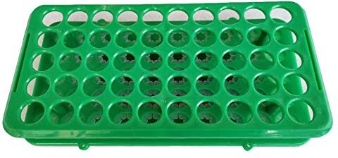 MUHWA Provetta in plastica con tubi in silicone, 50 posizioni, 18 mm, colore: Verde