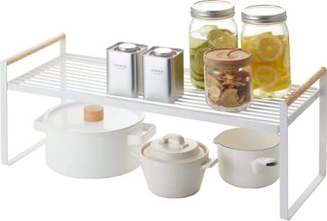 Yamazaki Wired Organizer Rack-Kitchen Storage Shelves Scaffale portaoggetti, Acciaio, Bianco, Taglia unica