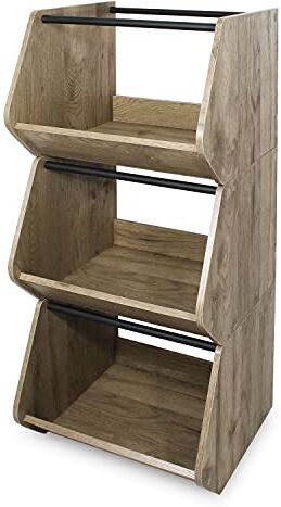 Iris Ohyama , Scaffale, Contenitore in legno, Credenza, 1 anta pieghevole, Impilabile, Solido, Cucina, Camera da letto, Soggiorno Scaffale per mobili di base IWB-400 Marrone cenere