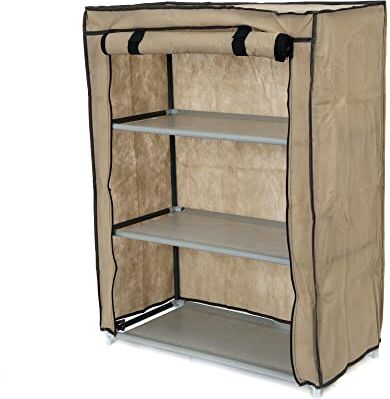 Compactor Derby Scarpiera A 3 Ripiani Per 9 Paia Di Scarpe, Struttura In Metallo, 60 x 29 x 79,5 cm Beige/Cioccolato,