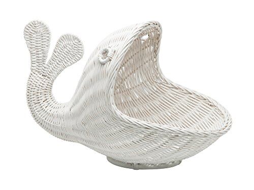 Kouboo Rattan Whale cesta portaoggetti, Bianco