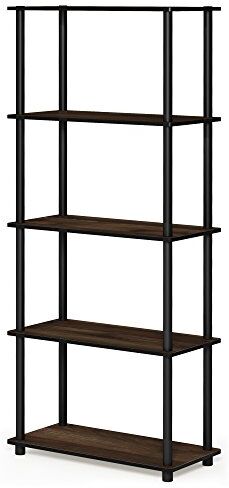 Furinno Libreria Columbia Walnut/Black Tubi tondi