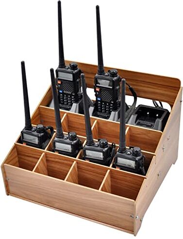 XICHENGSHIDAI Walkie-talkie organizzatore legno DIY desktop multi-girds mobile phone Storage box ufficio di sicurezza parti Storage rack di stoccaggio gestione Green