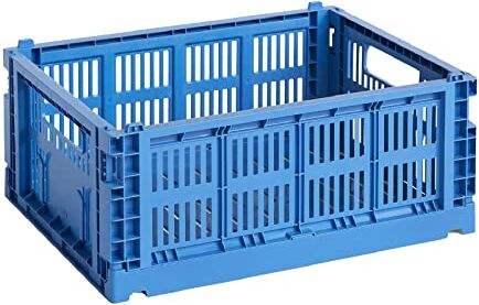 HAY Colour Crate  Contenitore per trasporto in polipropilene riciclato, dimensioni: 34,5 x 26,5 x 14 cm, colore: Blu elettrico