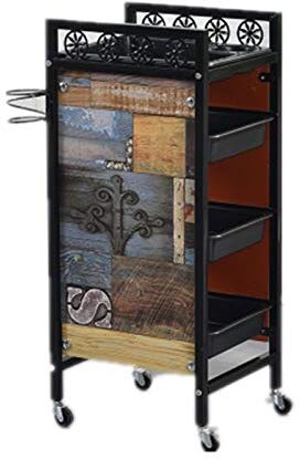 JFISQ Carrello Parrucchiere 4/5 Strati Legno Carrello Barbiere Strumenti Professionali Rotolamento Bellezza Vassoio Portaoggetti Armadio Parrucchiere Attrezzatura Colorare, Più Stili,E,4 Tiers